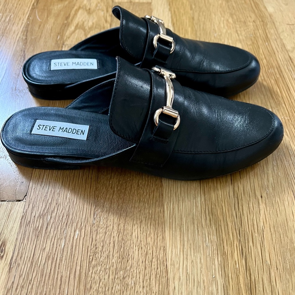 Steve Madden Kandi black leather mules